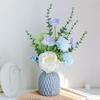 SUGER LOVE New Year Gift Artificial Flowers Nordic Style Ceramic Vase Living Room Decoration Blue and White Set