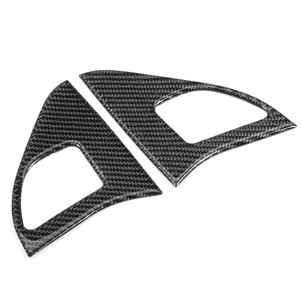 2Pcs Inner Door Horn Cover Carbon Fiber Frame Trim Left Right Fit for Mitsubishi Lancer GTS 08‑16