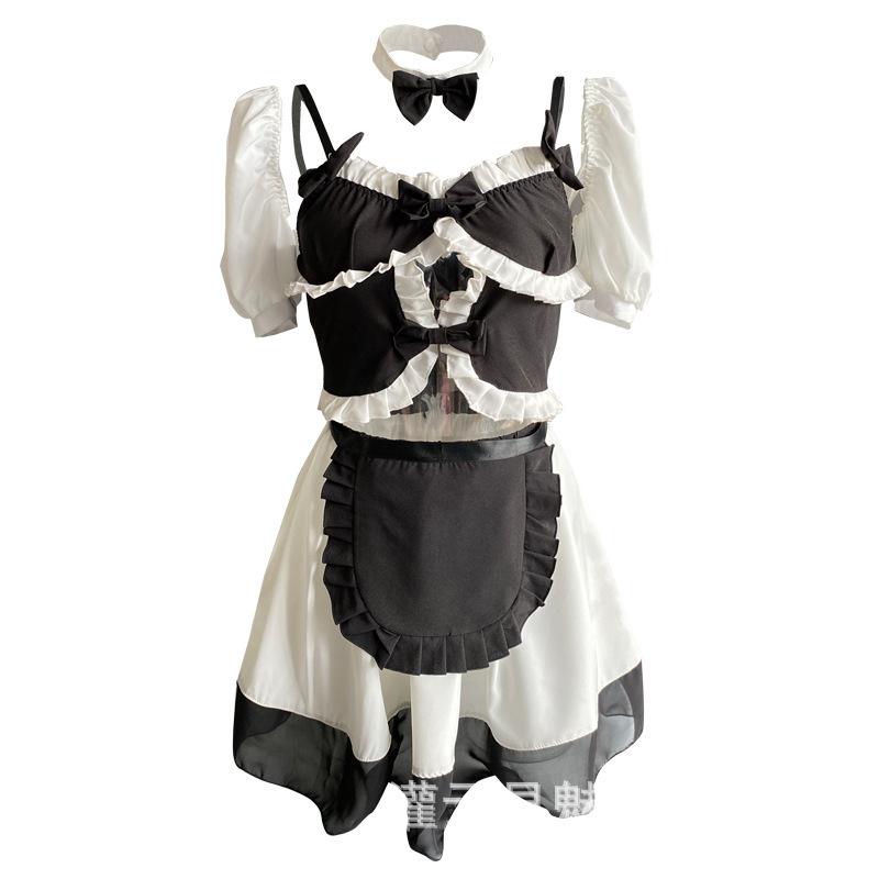 Sexy underwear cute soft girl Japanese black and white maid maid suit cos Lolita plus size 2538