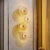 Nordic LED Round Wall Lamp Light Luxury Glass Ceiling Lights Combination for Living Room TV Background Bedside Corridor Aisle