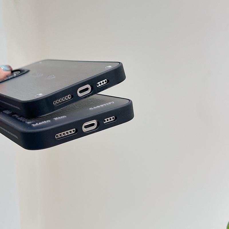 "Korean Denim Drop-Proof Case for Apple iPhone 12-16 Pro Max, Trendy Mirror Design."