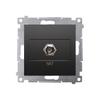 Single SAT Antenna Socket (module). For Individual Installations, Black