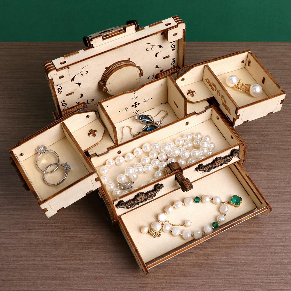 3D Wooden Puzzle Exquisitely Carved Vintage Storage Box Wooden Classic Jewelry Box Puzzle Women Birthday Gift Christmas Gift