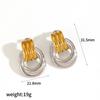 Fashion Design Stainless Steel Smooth Irregular Hollow Pendant Circular Earring Women Trendy Charm Jewelry Gifts