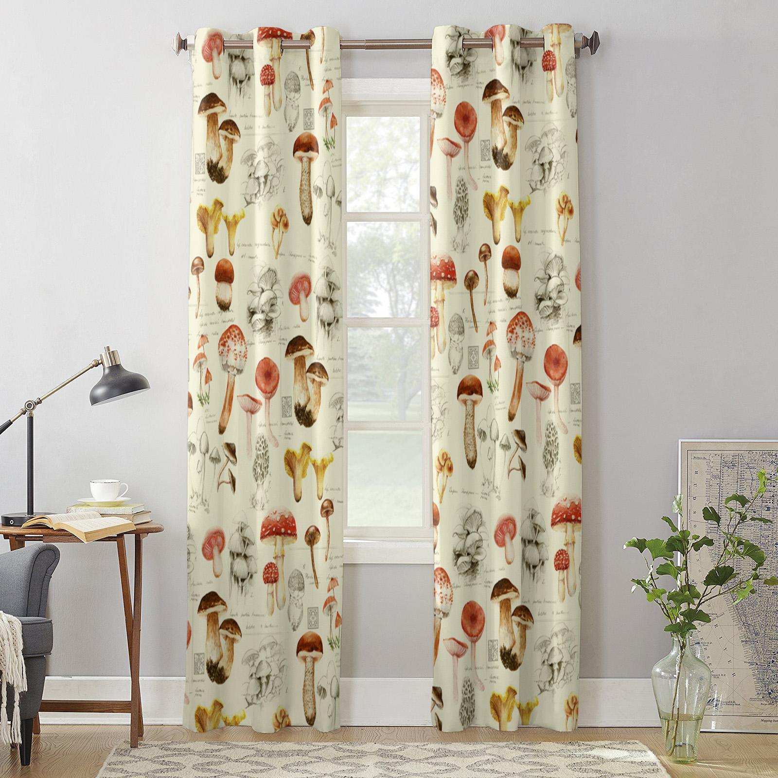 Грибное растение Винтажные современные оконные шторы для гостиной — фото 5