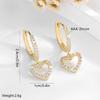 14K Gold Plated Heart Zircon Ear Cuffs - Stylish and Elegant Fashion Earrings