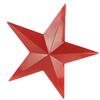 Large Red Iron Five-Pointed Star Wall Decor Inspirational Metal Star Hanging Ornament for Bedroom Living Room Office Garden