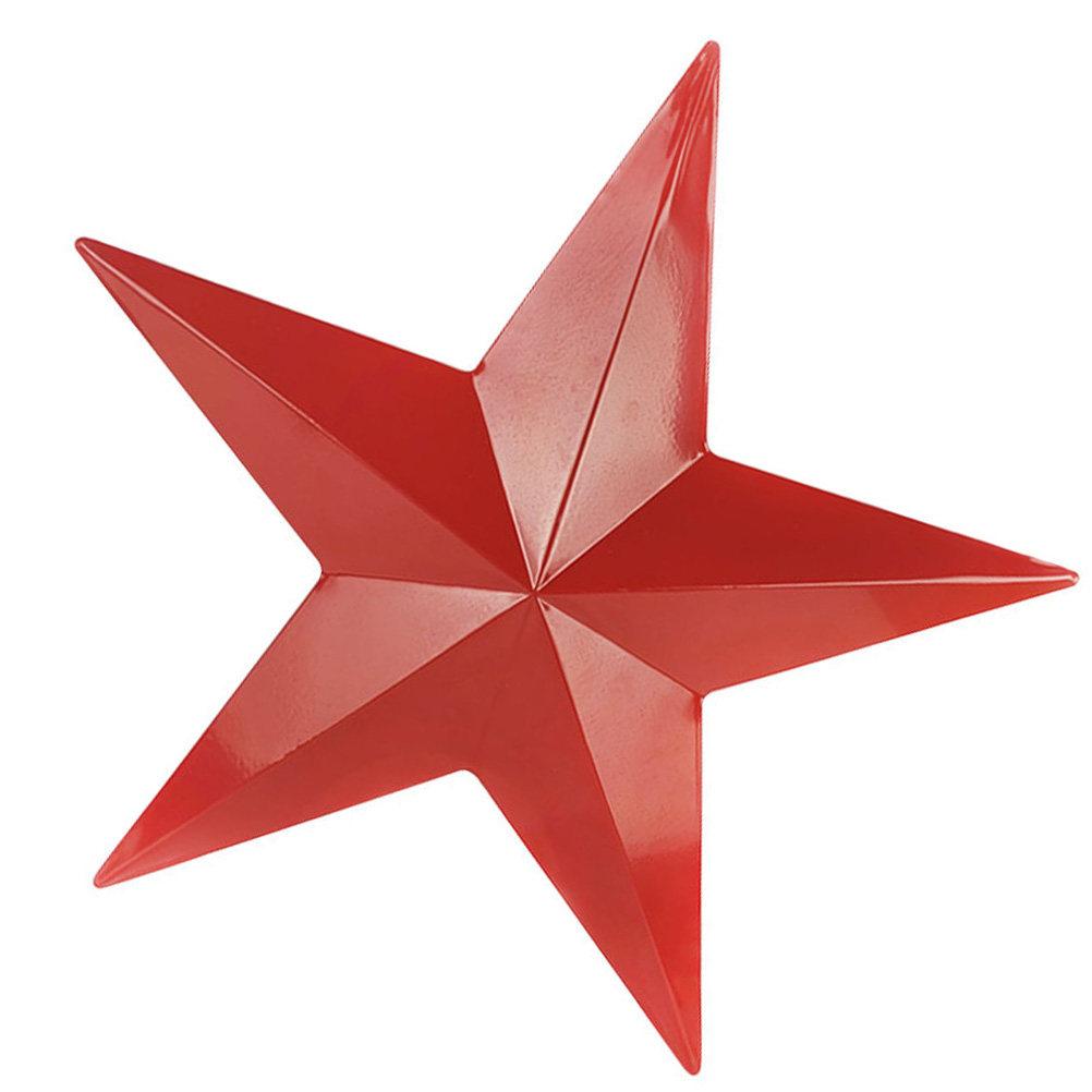 Large Red Iron Five-Pointed Star Wall Decor Inspirational Metal Star Hanging Ornament for Bedroom Living Room Office Garden