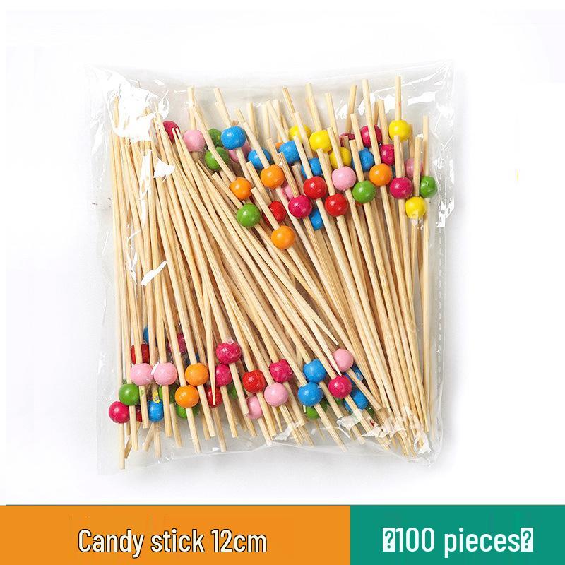 Colorful Bamboo Fruit Forks & Cocktail Skewers - Decorative & Disposable for Baking & Events