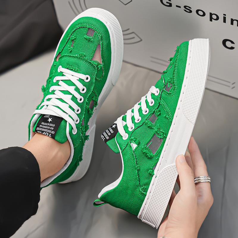 Big flower cloth shoes student board shoes fashion personality versatile sports and leisure men's shoes youth trendy shoes