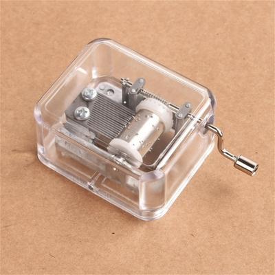 Convenient Hand-crank Music Box Easy Use Metal Exquisite Portable Square Music