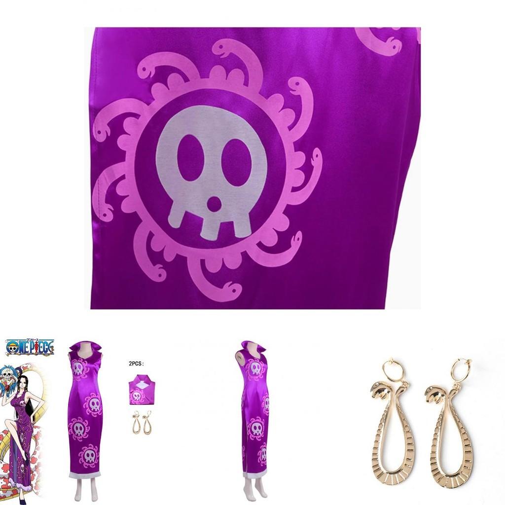 Costume Cosplay Boa Hancock di One Piece in Tessuto Raso per Festa di Halloween