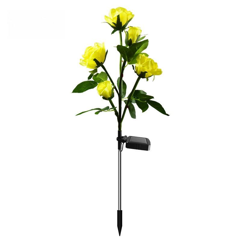 5-Pack Solar Rose Lights, Realistic LED Flowers, Waterproof Outdoor Solar Garden Lights for Yard Patio Lawn Decor