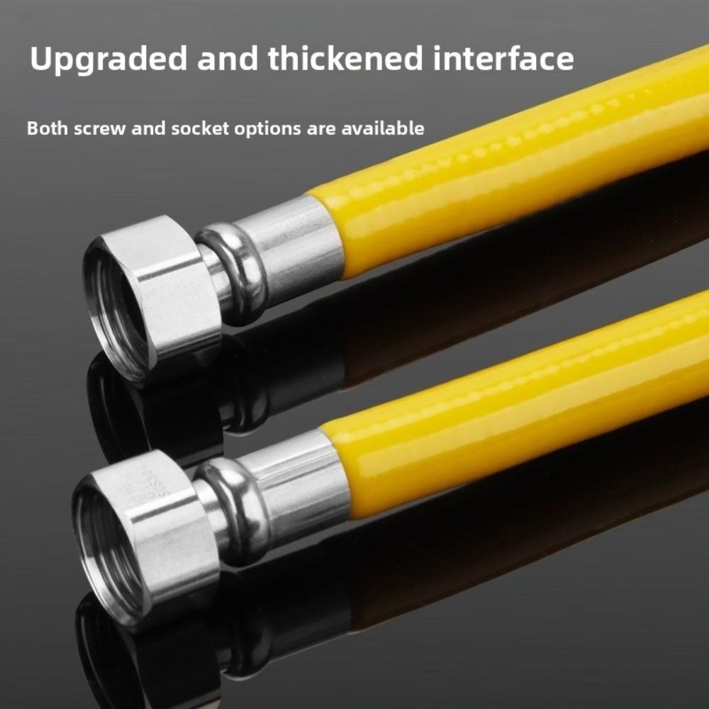 Explosion Proof Natural Gas Pipe 0.5/1/1.5/2/2.5m Armored Stove Gas Line Rodent Proof Flexible Steel Gas Dryer Hose Kit