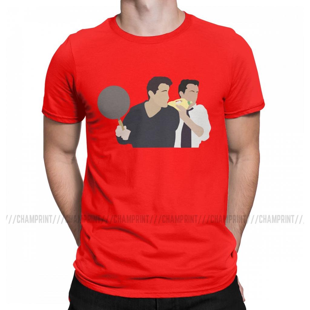 Men Joey Tribbiani Chandler Bing Friends T Shirts TV Show Pure Cotton Clothing Vintage Short Sleeve Tee Shirt Gift Idea T-Shirts