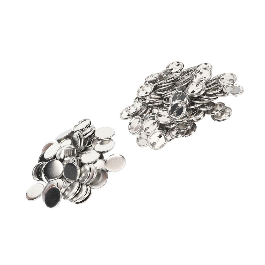 100 Set Pin Back Button Parts Button Maker Supplies Sturdy Metal Smoothing Round Shape 100 Sets Making Light  for Handicraft
