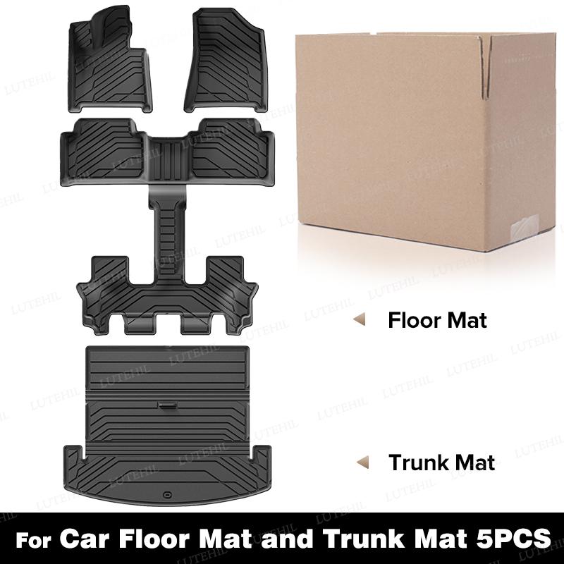 For Hyundai Santa Fe(Fuel) 2025-on All-Weather TPE Floor Mat Trunk Mat Carpet Cover Automotive Interior Accessories