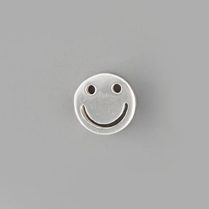 S925 Sterling Silver 3D Smiley Face Charm Bracelet Spacer Bead