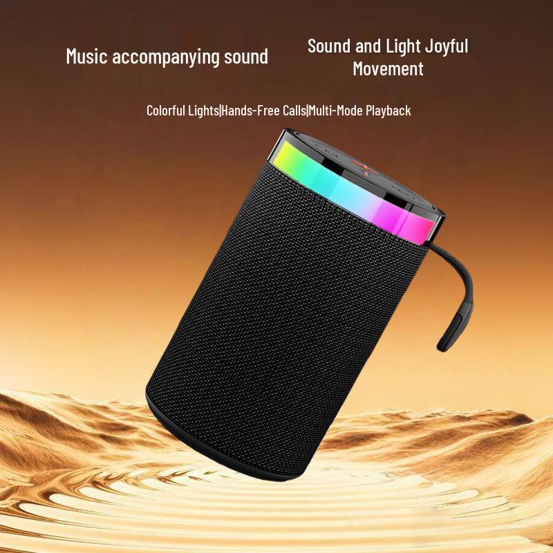 Seven-Color Ambient Light Bluetooth Speaker: Portable Wireless Speaker with Card Slot & Super Bass Subwoofer