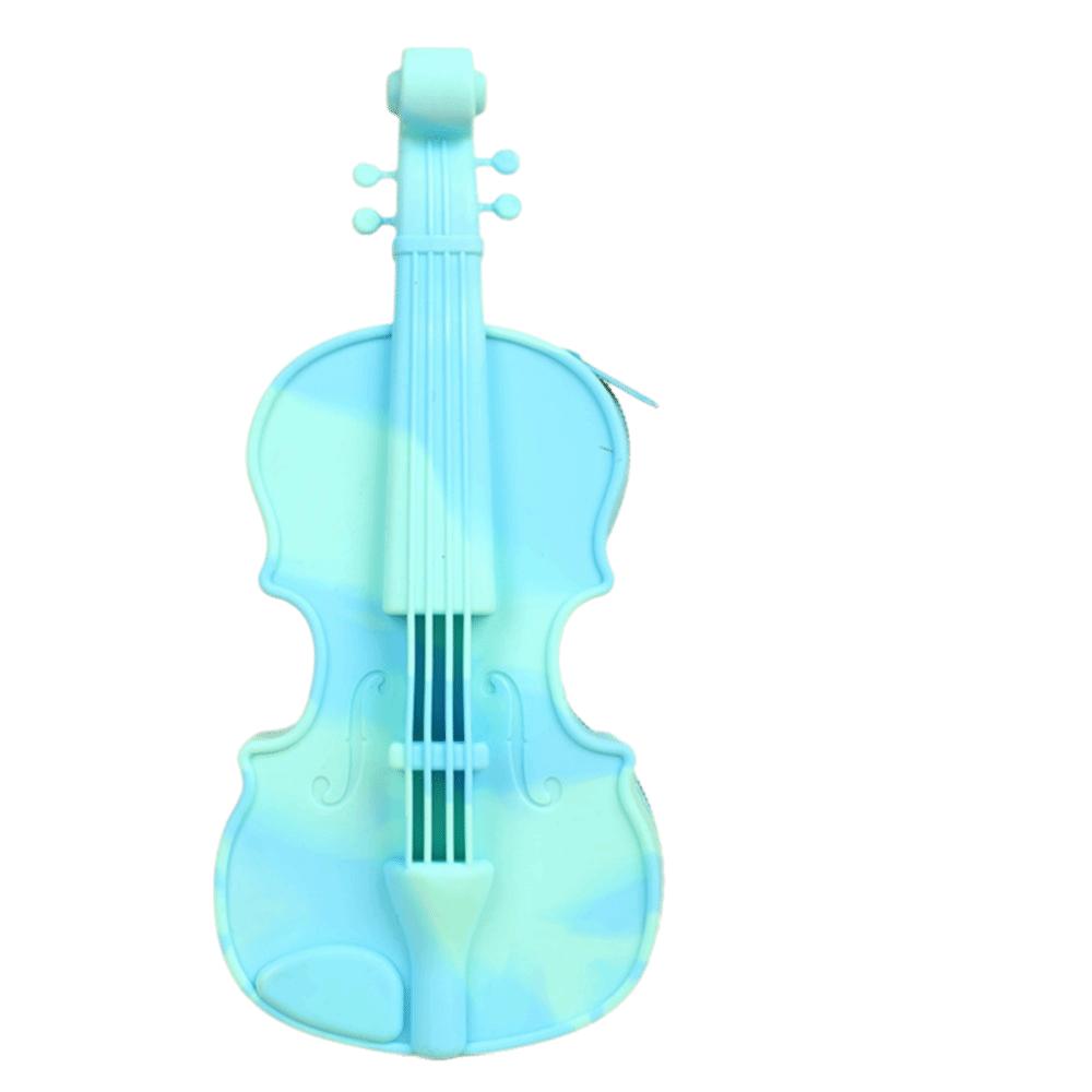 Zipper Closure Violin Stationery Bag High Appearance Level Silicone Zipper Pencil Bag  School Use
