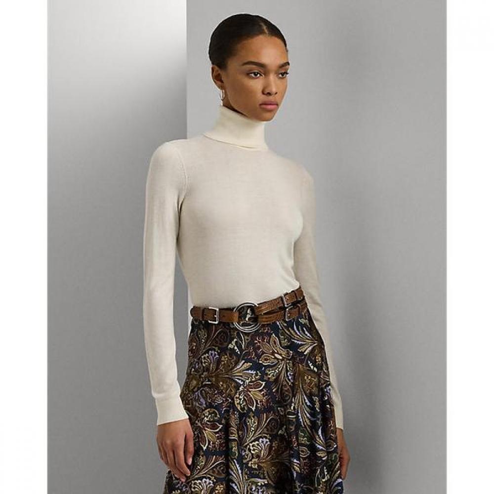 Lauren Ralph Lauren Silk Blend Turtleneck Sweater Wmlrswes6820718101 XS