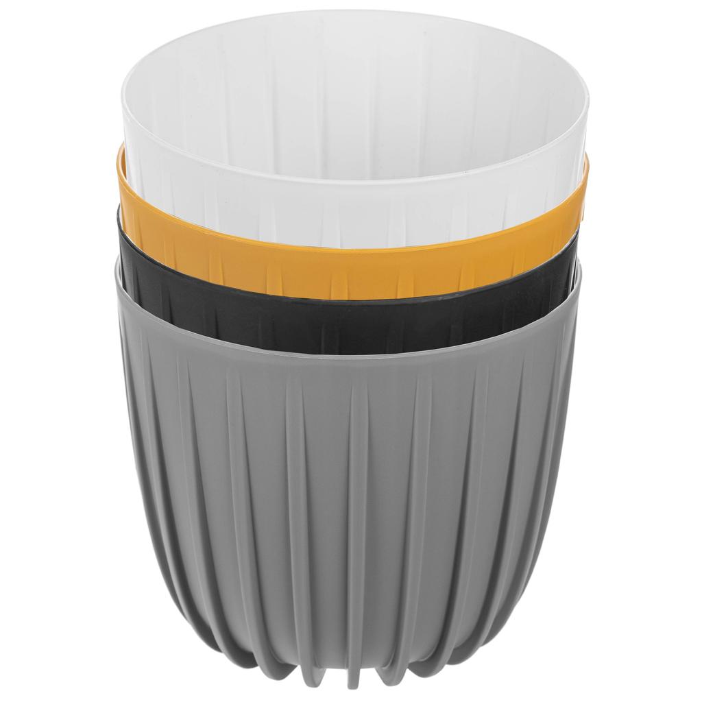 KADAX Blumentopf Übertopf Pflanzgefäß 12,5cm Rund Kunststoff Pflanzenständer Schwarz