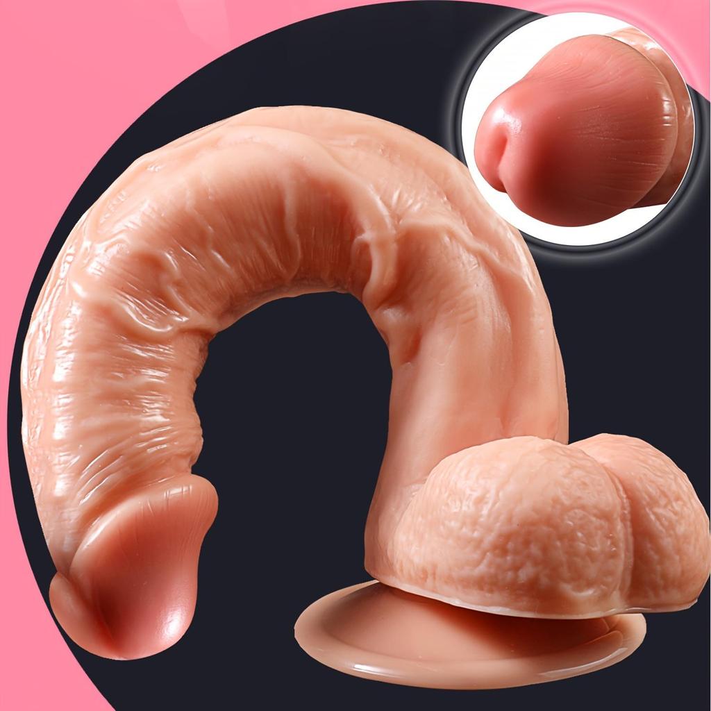 9palcové obrovské realistické dildo se silnou přísavkou, zakřivenou hřídelí a kuličkami pro vaginální bod G a anální hru, realistická velká dilda pro ženy a muže