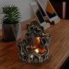 Creative Gift for Halloween Lovers Wizard Ghost LED Night Light with Embossed Skull Base, Resin Glowing Figurine, Environmentally Friendly Craft