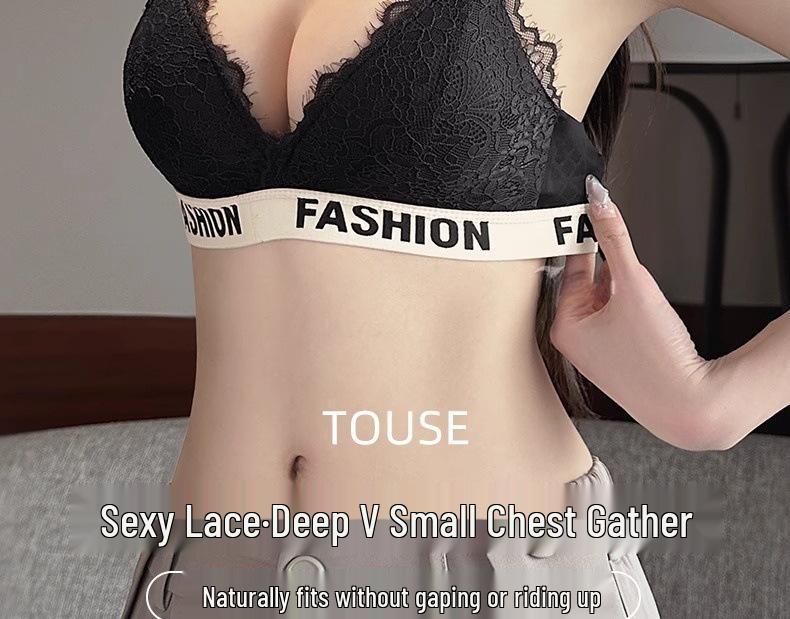 Summer Lace Push-Up Wireless Bra: Enhances Small Chest, Anti-Sag Support, Sexy Triangle Cup Design