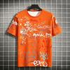 Colorful graffiti letter all-over print  crew neck short-sleeved T-shirt, skateboarding hip-hop casual short-sleeved shirt.