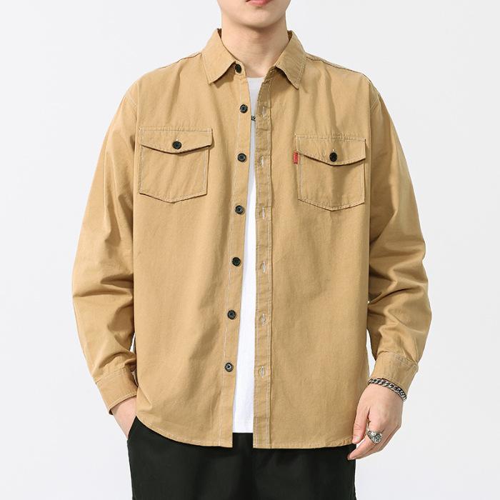 New Spring Solid Color Shirt for Men Re-stylish Casual Cotton Shirt