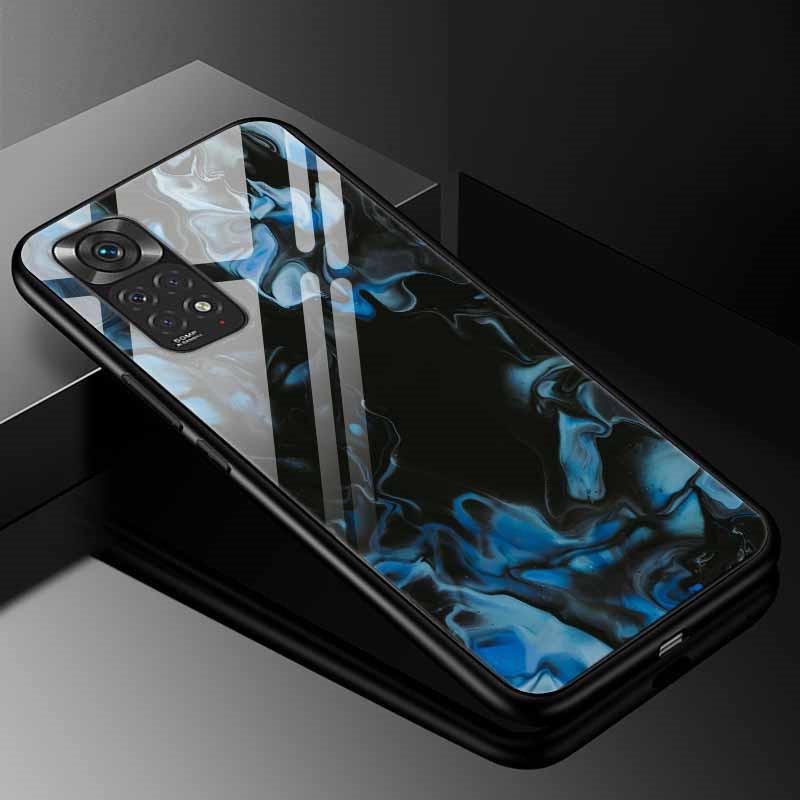 For Xiaomi Redmi Note 11s Case Tempered Glass Fashion Cover for Redmi Note 11 Pro 5G Global Note11 Case, 9s 10s Bumper Note11s