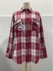 European & American Women's Casual Plaid Pocket Shirt – Autumn Winter 2025 Collection
