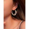 Wunderschöne verschlungene goldfarbene Creolen mit filigranem Netzmuster, stilvolle Ohrringe für Frauen, Partygeschenk, Schmuck