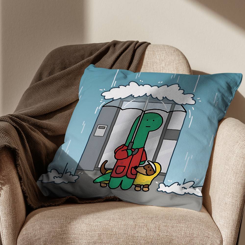 Green dinosaur Brachio Cushion Cover Suitable For Sofa Car Bedroom Office Cushions Decorative Pillow Case