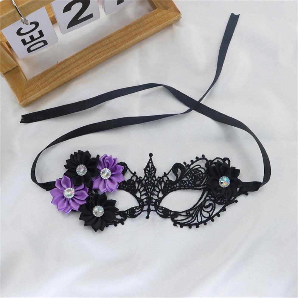 Makeup Ball Hollow Lace Mask Halloween Props Black Half Face Sexy Diamonds Female Eye Mask Fashion Masquerades Eye Mask