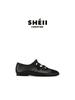 Sheepskin Su Yinyin Carved Hollow Strap Flat-bottomed Ballet Style Small Leather Shoes Women's Loafer Single Shoes Single Shoes