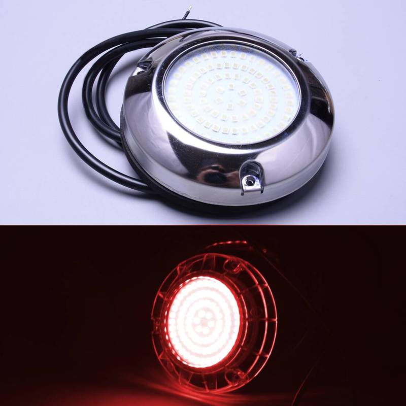 Universal Red Light 90LED Underwater Pontoon Marine Boat Camper trailer Caravan RV Transom Light IP68