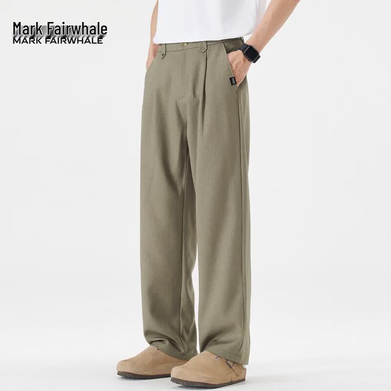 Mark Fairwhale Men's Ice Silk Straight-Leg Casual Pants