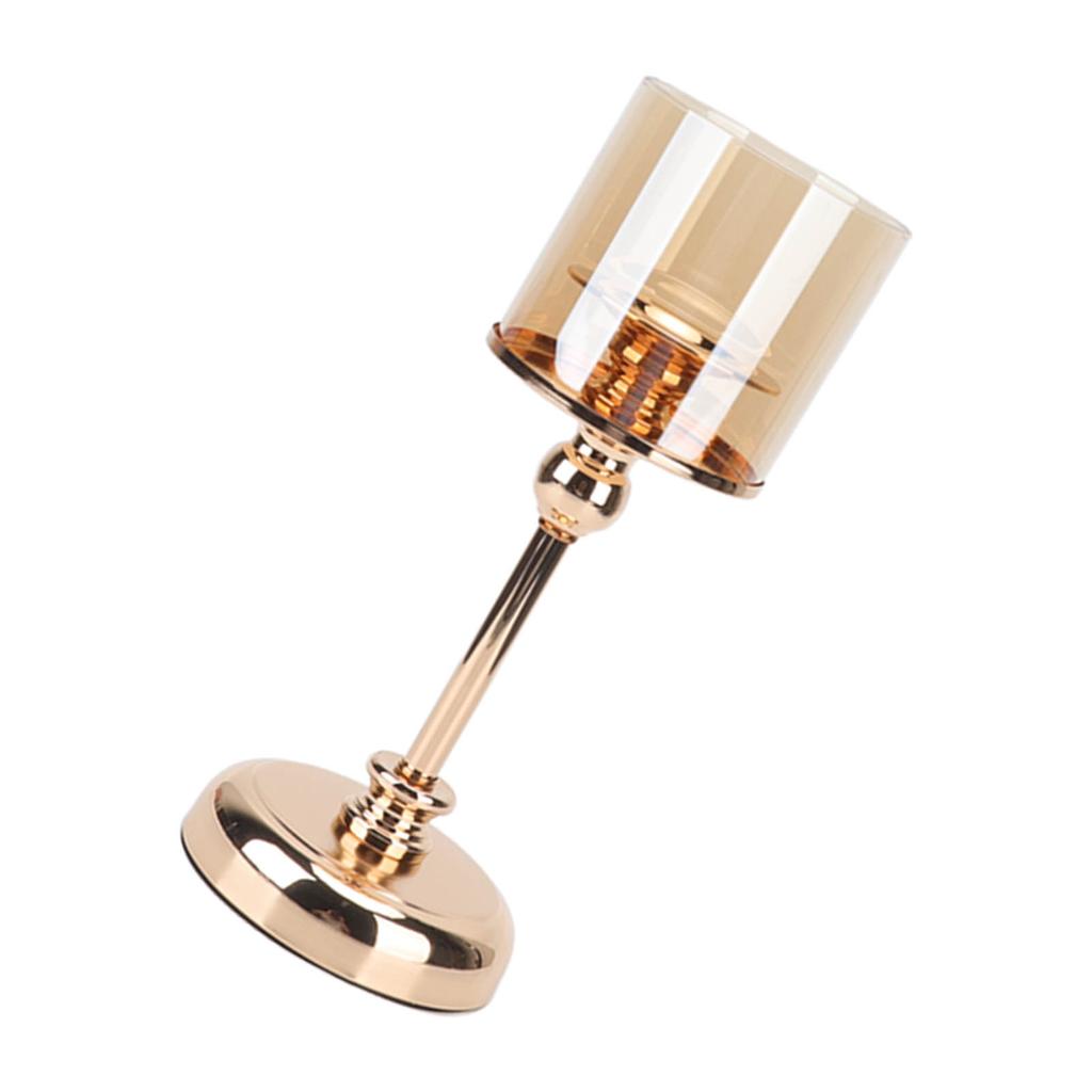 Lätt Lyx Fransk Ljusstake Ornament Bordsljusstake Romantisk Middag i Levande Ljus Dekorativa Rekvisita Champagneguld