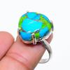 Copper Green Turquoise Gemstone 925 Sterling Silver Jewelry Ring Size Adj. GK-6092
