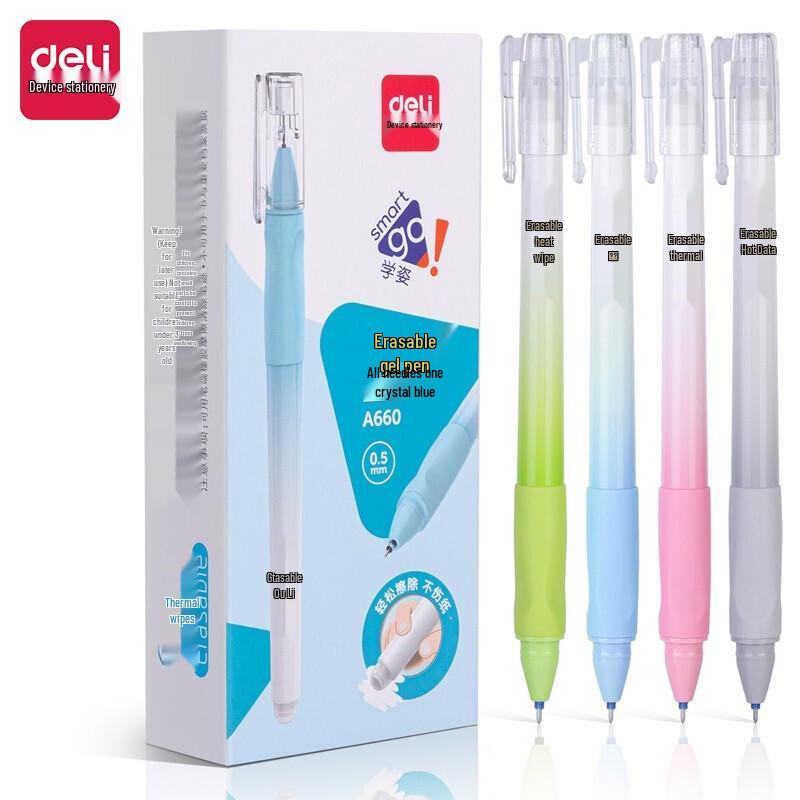 Deli 0.5mm Blue Erasable Gel Pen