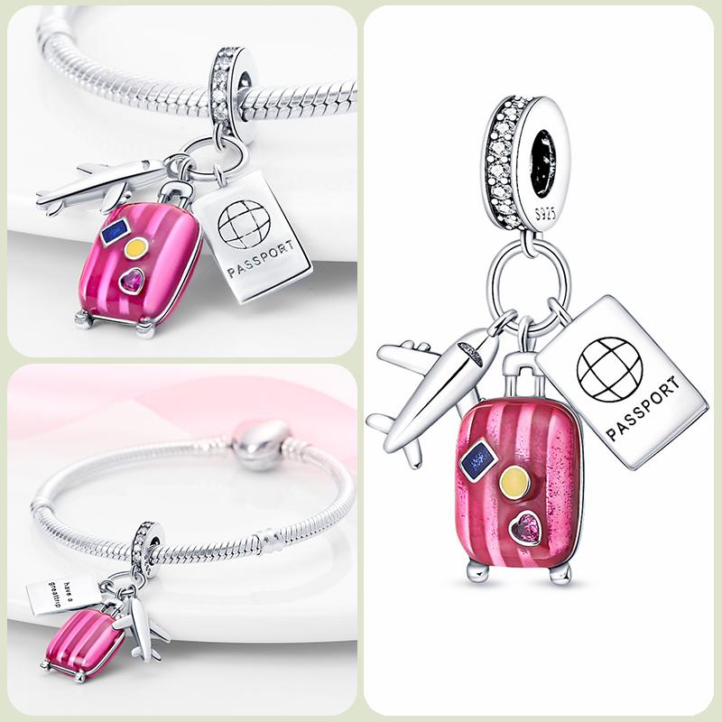 Modne koraliki zawieszki S925 ze srebra próby 925 w stylu klasycznym i romantycznym z motywem żółwia lotosu, odpowiednie do oryginalnej bransoletki DIY na prezent