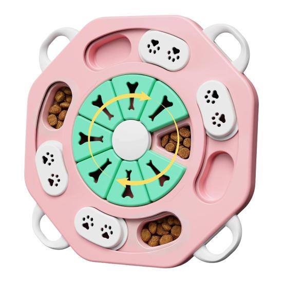 1/2Pcs Interactive Dog Treat Puzzle Toy IQ Training Mental Stimulating Slow Feeder Treat розовый