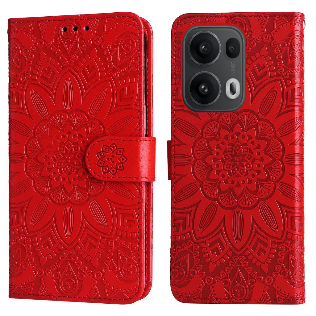 For Oppo Reno14 Pro 5G (China)/Oppo Reno13 Pro 5G/Oppo Reno14 Pro 5G (Global) Case Sunflower Imprint Leather Wallet Phone Cover