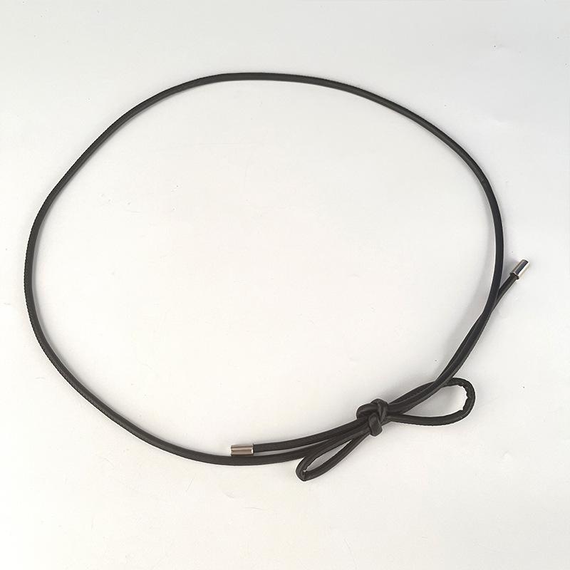 Women's PU Leather Thin Belt, Fashionable and Versatile Decoration, Knotted Waist Rope, Waist Chain, and Dress Decoration Generation