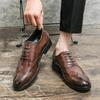 Spring and Autumn Business Dress Oxford Shoes Lace Up Large Casual Loafers Designer Men's Rubber Soled Leather Shoes