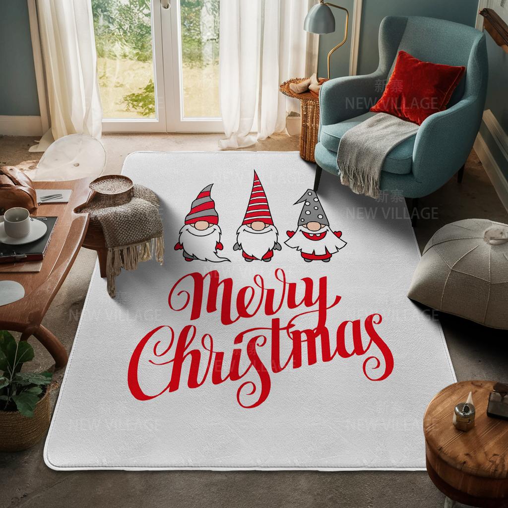 House Entrance Carpet Home Door Mat Living Room Bath Foot Bathroom Non-slip Water Absorption Rugs Bath Merry Christmas Winter