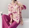Hanfu pajamas women's spring summer new Chinese-style cotton and silk suit cotton silk medium-sleeved loose loungewear can be worn thin