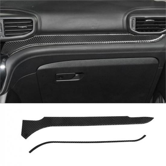 2Pcs Carbon Fiber Interior Passenger Side Dashboard Cover Trim For Ford Explorer